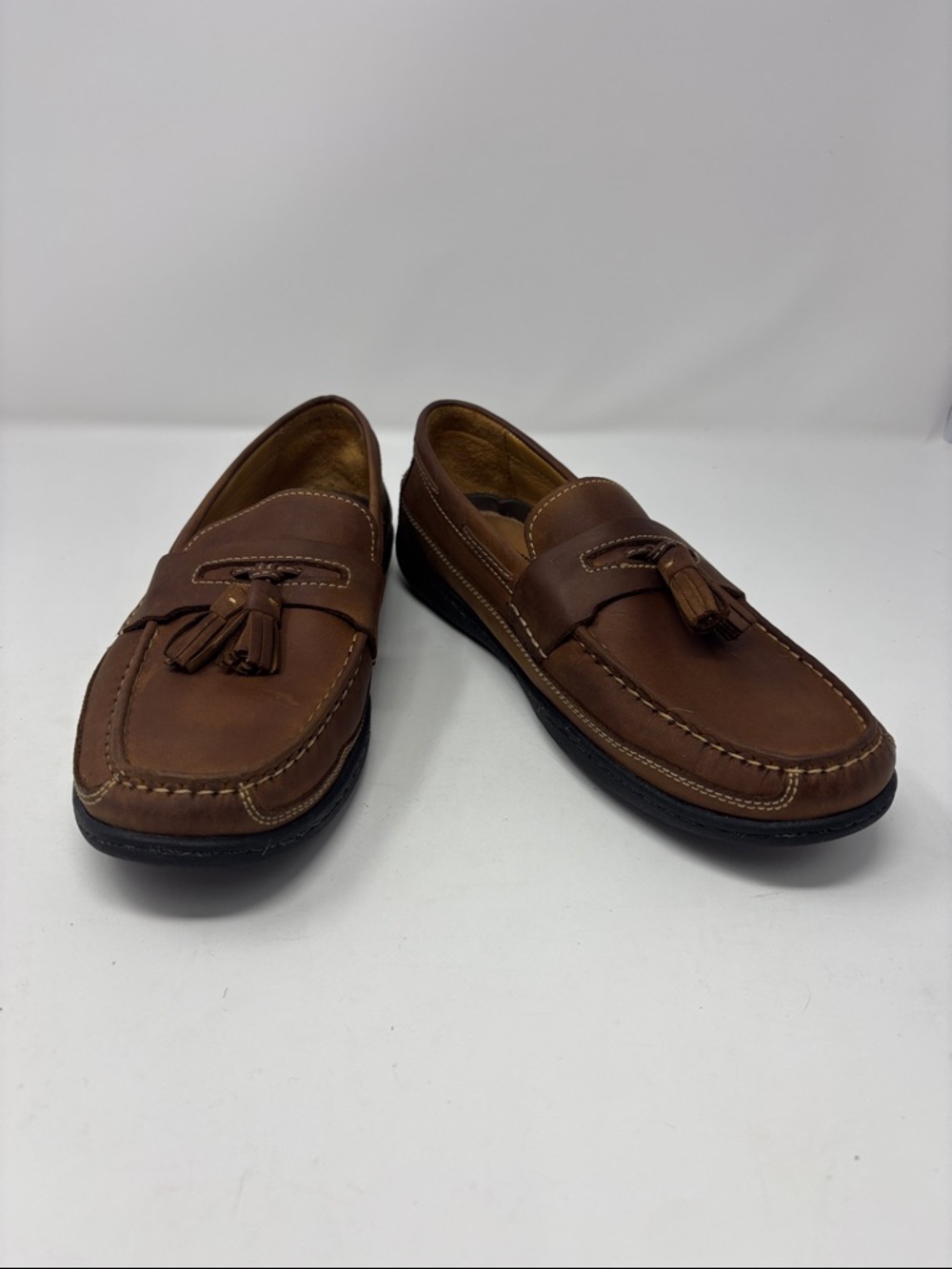 Johnston & Murphy | sheepskin 8.5 M Men's Brown Leather Tassel Loafers